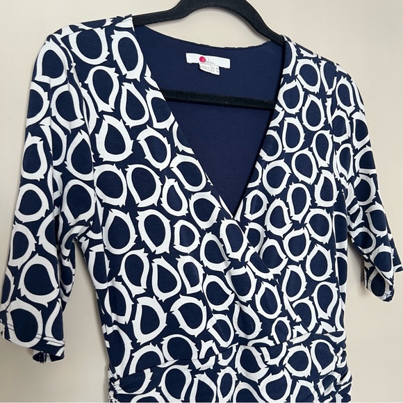 Boden Kassidy Jersey Navy and White Geometric Midi Dress- EUC - Picture 7 of 10